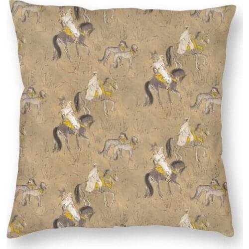 Vintage Salukis And Riders Cushion Covers Sofa Home Decor Animal Dog Square Throw Pillow Cover 45x45