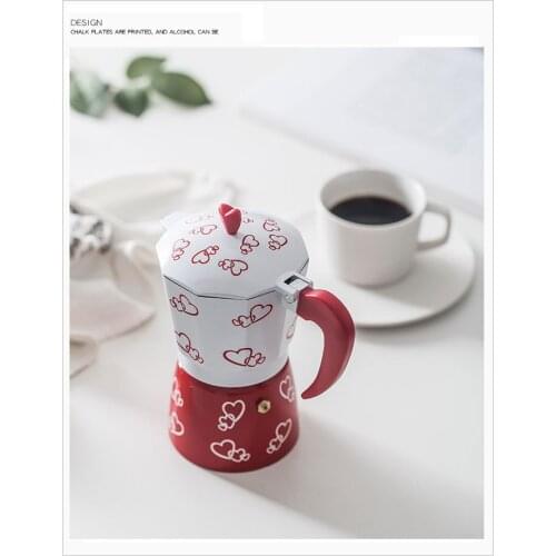 Octagonal printing moka pot hand-sharing sharing pot filter pot aluminum household coffee pot