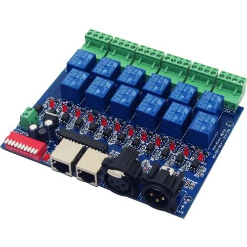WS-DMX-RELAY-12CH-10A DMX Relay DC12V Control Decoder LED Bulb Light Lamp
