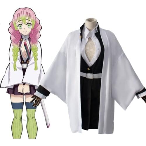 Japan Hot Anime Cosplay Demon Slayer Kanroji Mitsuri Cosplay Costume Set Kimetsu no Yaiba Men Kimono Costume Halloween Party Cos