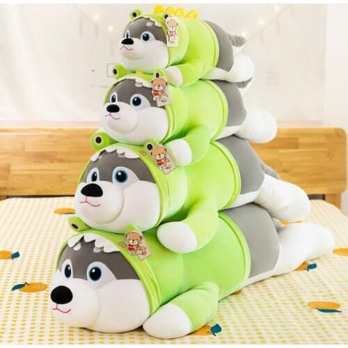 Zqswkl 60/80cm cute husky plush toy dog plush toys for chidlren long pillow to girls christmas stuffed toys birthday gift