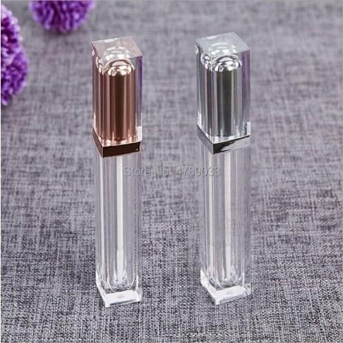 10/30/40pcs 7ml Empty Lip Gloss Tube Square Lip Gloss Containers With Gold/Silver Cap Women Beauty Makeup Tools