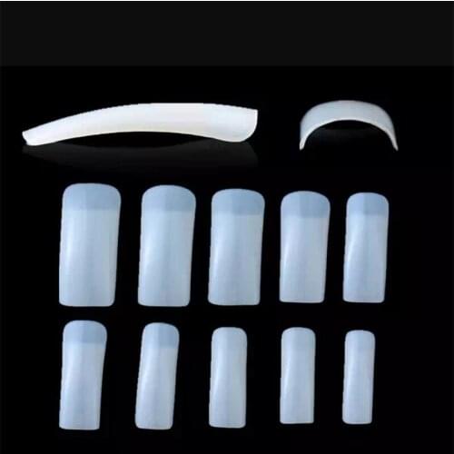 10packs 500pc Half Nail Tips Cover False Nails Artificial Nails Fake Half Coverage Acrylic Nails 10 Sizes