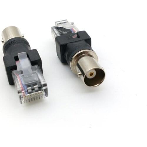 2pcs BNC Female to RJ45 Male Coaxial Coax Barrel Couplerconnector RJ45 to RF adapter