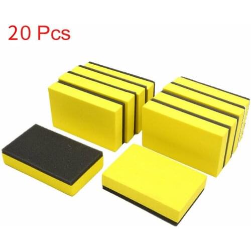 5/10/20Pcs Car Ceramic Coating EVA Sponge Glass Nano Coat Wax Applicator Pads Yellow 7.5x5x1.5cm Auto Waxing Polishing Accessory
