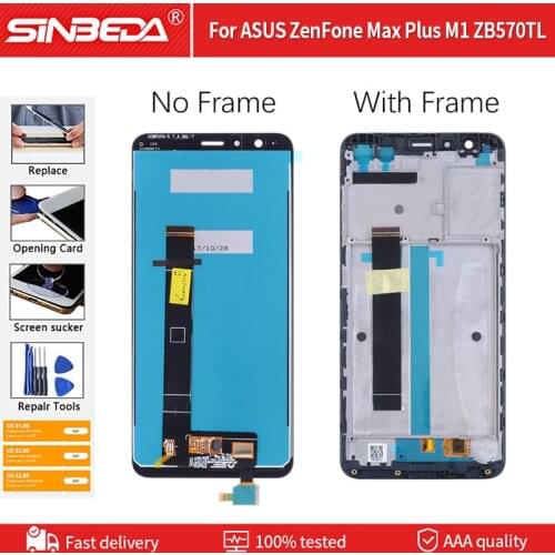 5.0" LCD With Frame For ASUS ZenFone Max Plus M1 ZB570TL Display Touch Screen Digitizer Assembly Replacement Free Tools