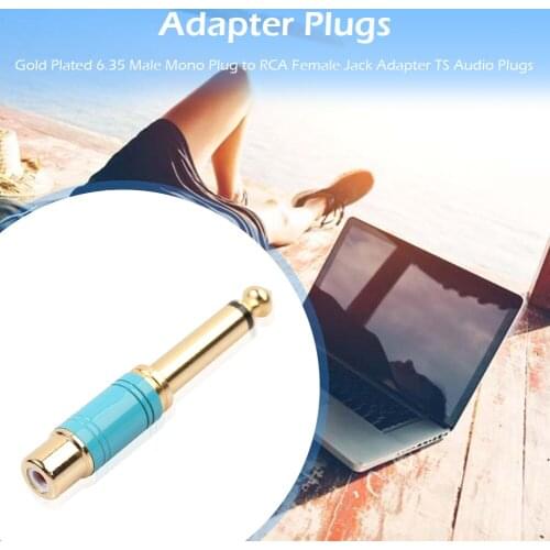 6.35 Male TS Mono Plug to RCA Female Adapter Stereo Adapter Plugs Headphones Electric Guitars Gold-plated Audio Terminals