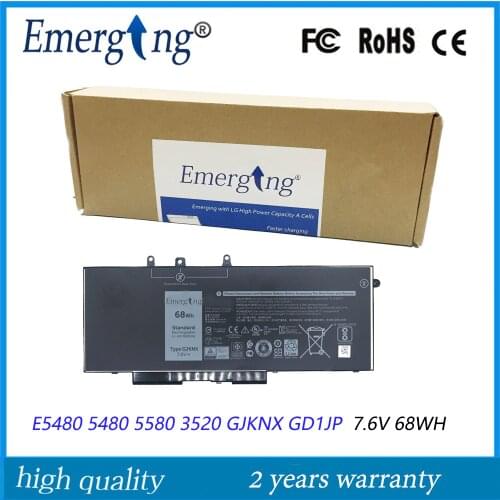 7.6V 68WH New Original Laptop Battery for Dell Latitude 15 3520 E5480 5480 5580 3520 GJKNX GD1JP