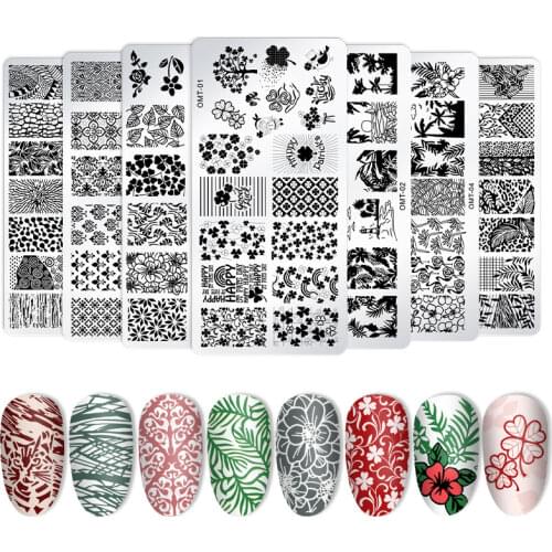8Pcs Stamping Plates +1Pcs Nail Stamper Tools 2021 Stainless Steel Stamp Plate for Nails Art Decoration