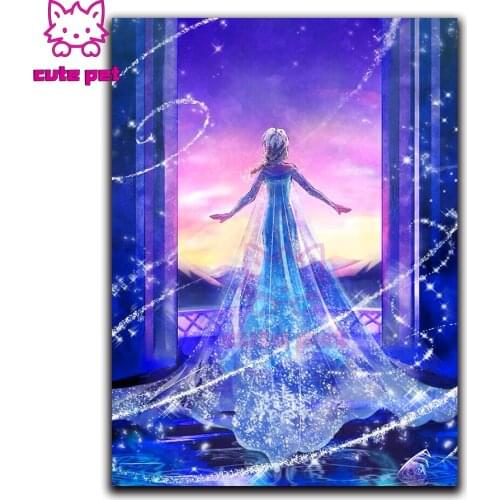 DIY Diamond Painting Cartoon ice princess diamond Embroidery Full Diamond Cross Stitch Rhinestone Mosaic art Gifts for children