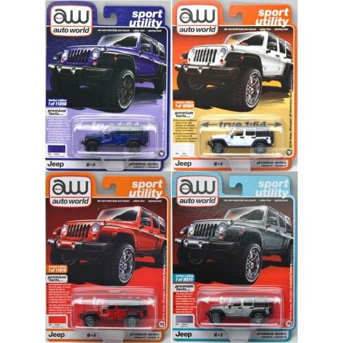 AUTO WORLD AW CARS 1/64 JEEP Wrangler suv Collector Edition Metal Diecast Model Cars Kids