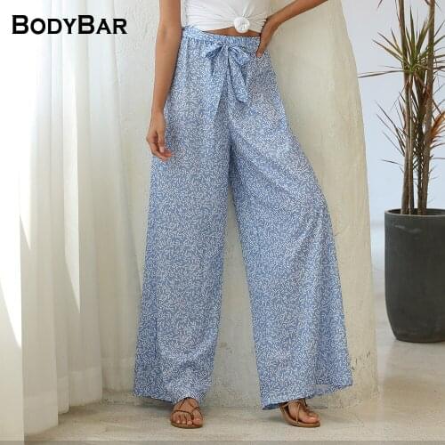 Printed Wide Leg Pants Summer High Waist Vintage Summer Casual Pant For Women Spring Summer Plus Sizes All-match Bottoms Capris