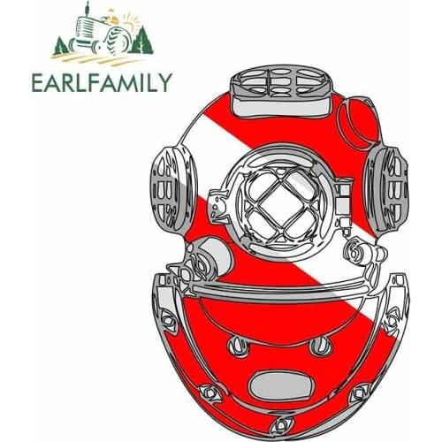 EARLFAMILY 13cm For Scuba Diving Diver Helmet Graffiti Personality Creative Decals Vintage Car Scratch-Proof Sticker Decoration