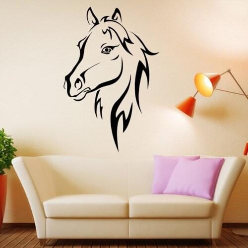 Eco-Friendly Horse Head Wall Sticker Animal Living Room Wall Decor Mural Art Home Decoration Wall Paper Sticker A-115