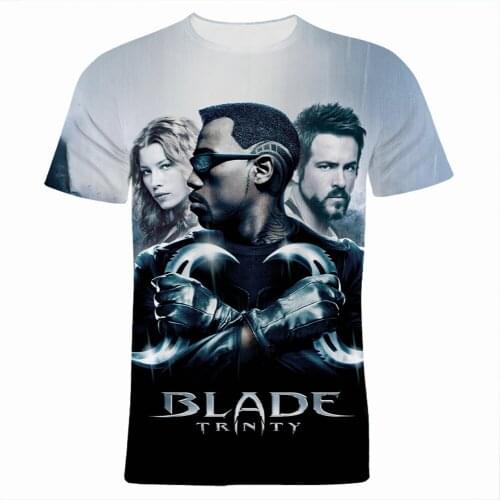 Male T-shirts With Short Sleeves Summer Marvel Blade 3D Print Children Tee Shirts Harajuku Style Casual Men Women Clothing