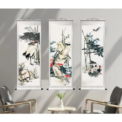 Ink Painting Painting Bamboo Wall Art Canvas Painting Art Poster Scroll Hanging Painting Chinese Style Home Decor Living Room