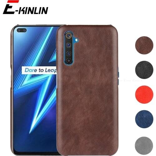 Litchi Leather PU Case Back Cover For OPPO Realme V5 V3 5G 3 3i 5 5s 6i 6 6S 7 Pro Ultra Thin Hard PC Phone Cases