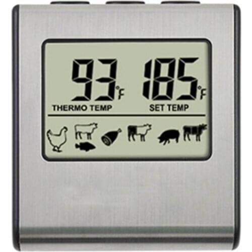 Multifunction thermometer Oven Thermometer Kitchen Food Temperature Meter for Grill Timer Function with Stainless Steel Probe