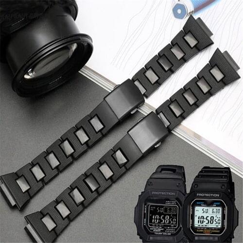 Fashion Watch Strap for G-shock DW-6900/DW9600/DW5600/GW-M5610 Watch Replacement Steel Plastic Watchband Belt