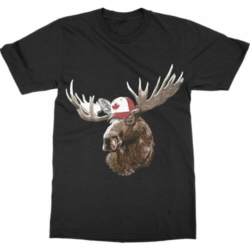 Mens Fashion Design Canada Moose Printed T-Shirt Canada Day Summer Cotton Short Sleeve O-Neck Unisex T Shirt New S-3XL