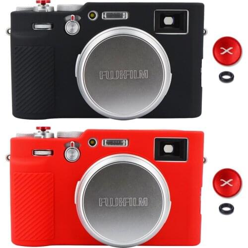 Soft Silicone Armor Skin Rubber Protective Camera Case For Fuji Fujifilm X100V + Shutter Release Button