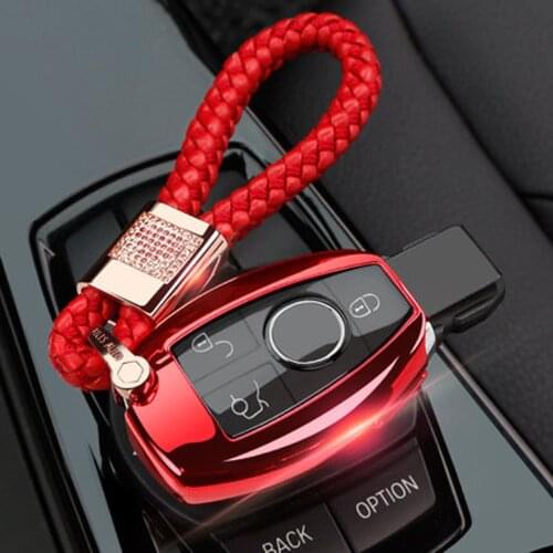 TPU Car key case Cover Set keyfob For Mercedes benz CLS CLA GLC CLK GL R SLK AMG A B C S R G E class C180 E200 W176 keychain