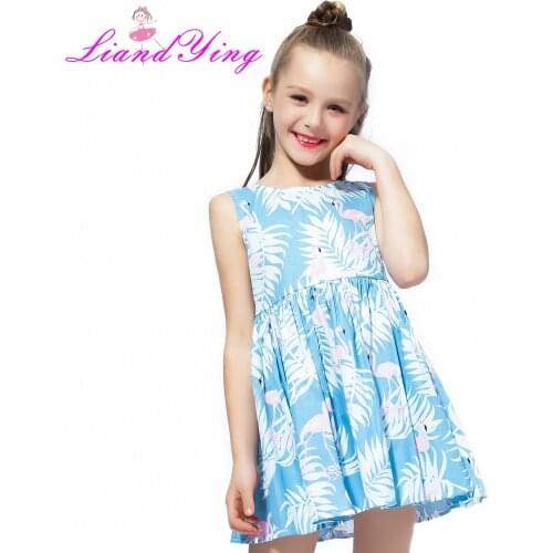 Girl Clothing Cartoon Fox Print Girl Dress 2019 Summer Childrens Clothing Cotton Girls Dresses For 2-12Y