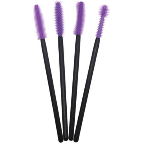 50 pcs Disposable Silicone Eyelash Brush Comb Mascara Wands Eye Lashes Extension Tool Professional women Beauty Makeup Brushes