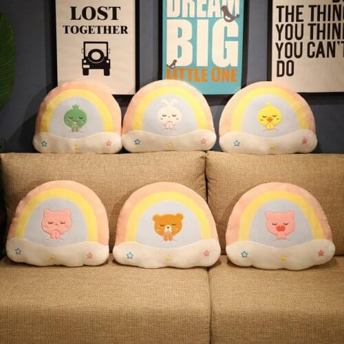 INS Wish Pillow Newborn Baby Candy Rabbit&Bear&Pig&Dinosaur Colorful Rainbow Anime Cushion Sofa Home Decoration Throw Pillow