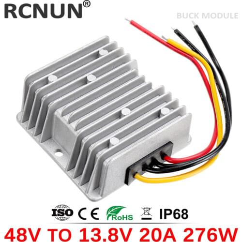 36V 48V to 13.8V 10A 15A 20A Step Down DC DC Converter 48 Volt to 13.8 Volt Buck Power Module for Boats Solar RCNUN