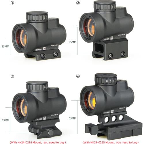 PPT MRO Red Dot Sight 2.5 MOA AR Tactical Optic Hunting Scopes With Low and Ultra High QD Mount fit 21.2mm Rail gs2-0105