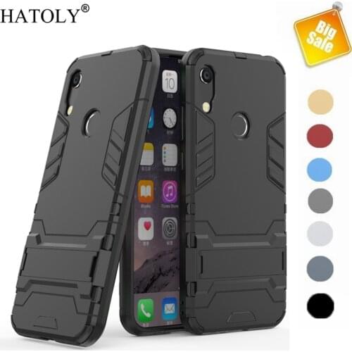Huawei Y6 2019 Case for Huawei Y6 2019 Case Cover Rubber Shell Shockproof Dual Layer Armor Stand Hard Bumper Phone Case Y6 2019