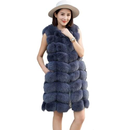 Real fur vest women winter natural fox fur vest real fox fur vest Winter coat Winter jackets customizable Long coat