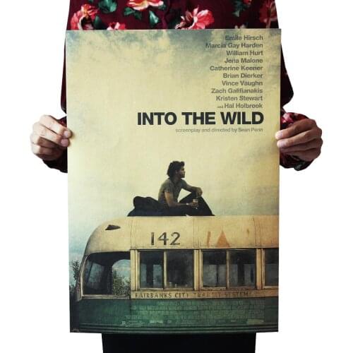 Into the Wild Retro Posters Advertising Nostalgic Old Bar Cafe Decorative Painting Vintage Wall Sticker 51.5x36cm