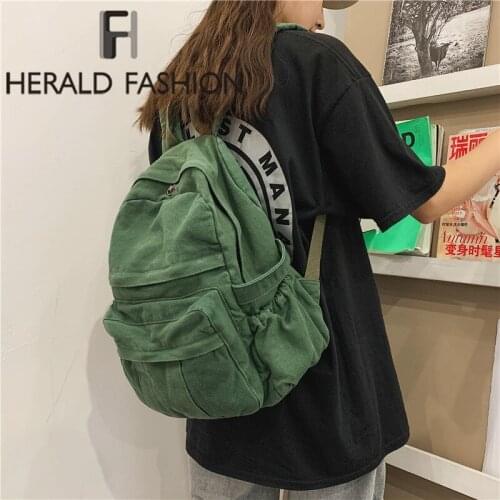 Student Female Cotton Canvas Backpack Kawaii Women Vintage School Bag Teenage Girl Cute Backpacks Fashion Ladies Luxury Bag Book