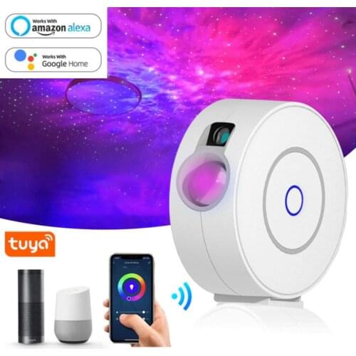 Smart WiFi Star Projector Laser Starry Sky Projector Waving Night Light Led Colorful APP Wireless Control by Tuya Alexa Google