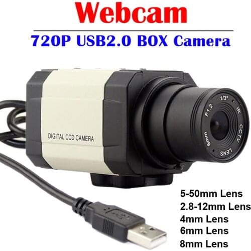 USB Webcam 720P Mini Box UVC Plug Play USB Web Camera with Manual Zoom Varifocal CS Lens For PC Computer Video Calling Recording
