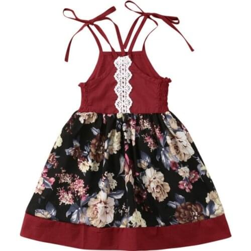 Kids Baby Formal Girls Party Printing Dress Wedding Cute Dresses