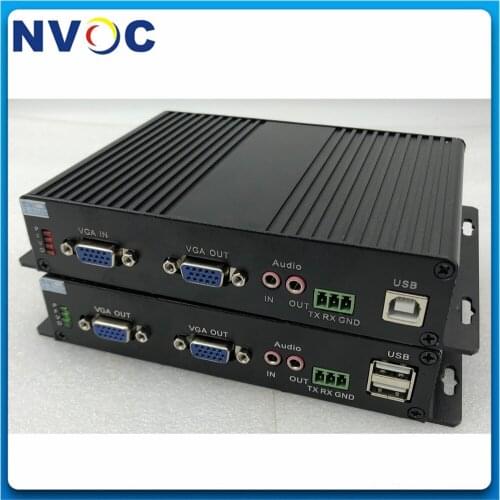 VGA KVM Fiber Extender,VGA / USB / Keyboard /RS232/ Mouse / Audio Video Optical Multiplexer Single Fiber 20 KM FC Euro Charger
