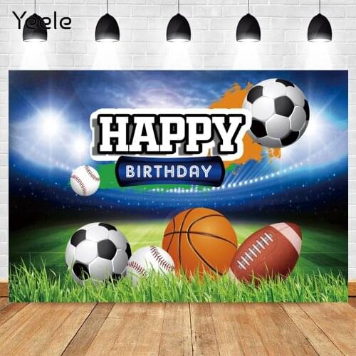 Yeele Soccer Field Football Basketball Stadium Baby Boy Birthday Party Photography Backdrops Vinyl Photographic Background Props