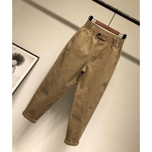 Women Girls Cotton Slim Trousers Fashion Pants