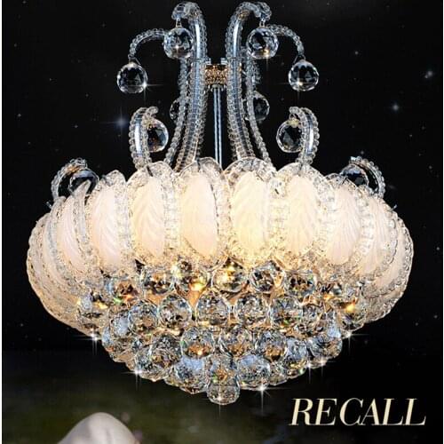 Gold Crystal Chandelier Lighting Fixture Modern Silver Gold Crystal Chandeliers European Home Indoor Hotel Restaurant LED Light