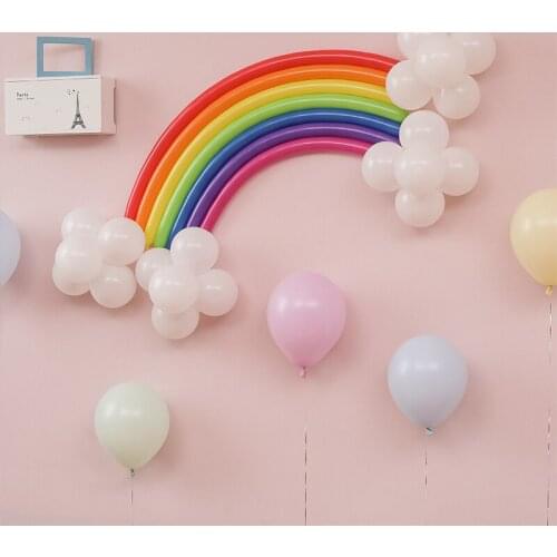 18pc/set Rainbow Magic Balloons Latex Long Balloons Spiral Balloon Magic Air Balloons For Modeling Birthday Wedding Party Decora