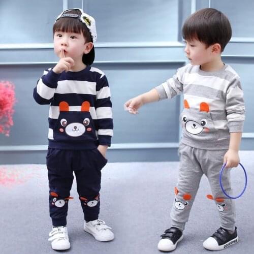 2PCS Sports Suit Clothing Sets Baby Cartoon Bear Coat T-shirt Pants Kids Outfit Children Boy Tracksuit Toddler Girl Fall Clothes