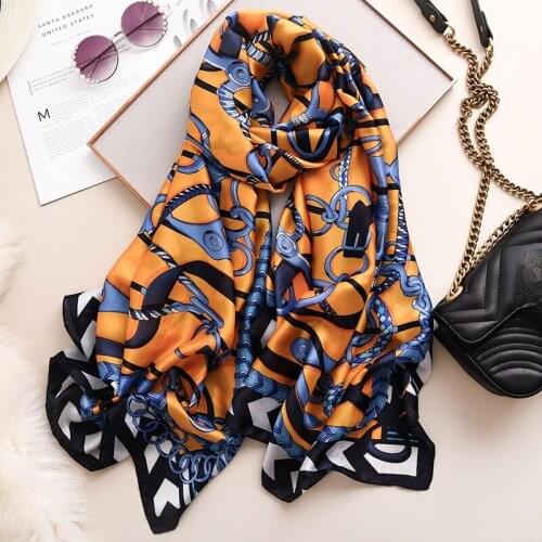 2021 Women Sunscreen Beach Hijab Female Echarpe Large Bandana Fashion 180X90CM Silk Scarf Korean Designe Print Shawls And Wraps