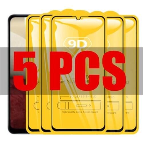 5Pcs 9D Glass For Samsung Galaxy A12 5G Protective Glass on Samsung A12 A10 A20 A30 A50 A31 A41 A21S M31 M51 Screen Protector