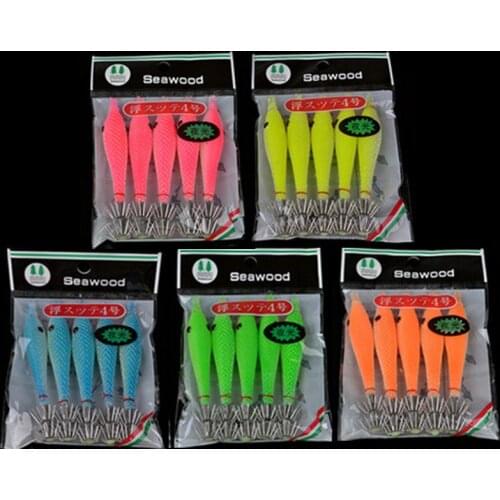 5Pcs Shrimp Lure Fishing Takcle Squid Jigs with Hook 8g 9cm Fishing Squid Lures Soft Fishing Lure