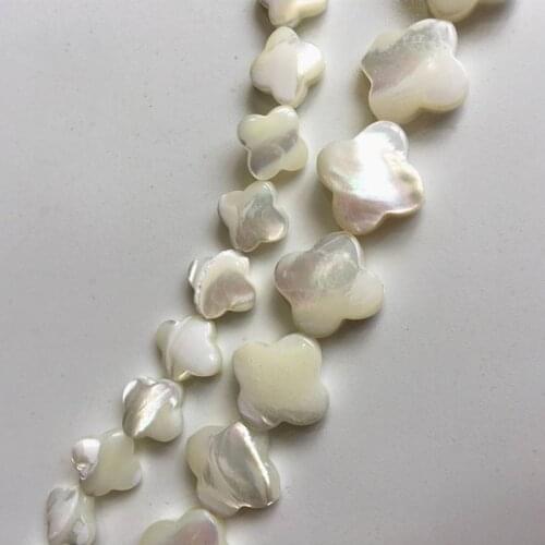 9-10mm/12-13mm 1strand/pack Four Leaf Clover 100% Seashell Natural Shell Bead Loose Strands Jewelry Beads
