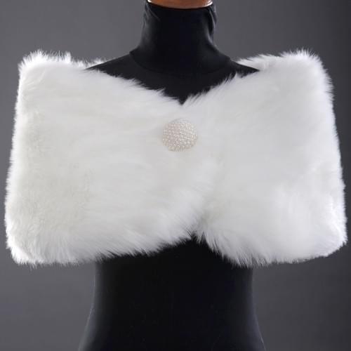 Free Shipping Eleagnt Grace Karin Warm Faux Fur Wedding Dress Accessories Bolero Jacket Bridal Wrap Stole Shawl Coat