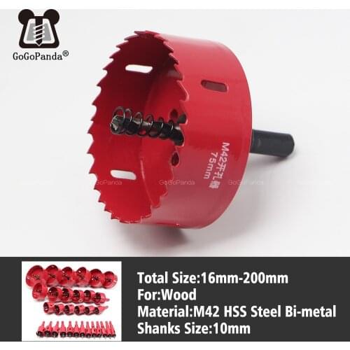 Free shipping 16-200mm 1 Piece Bi-Metal Wood Hole Saws Bit for Woodworking DIY Wood Cutter Drill Bit